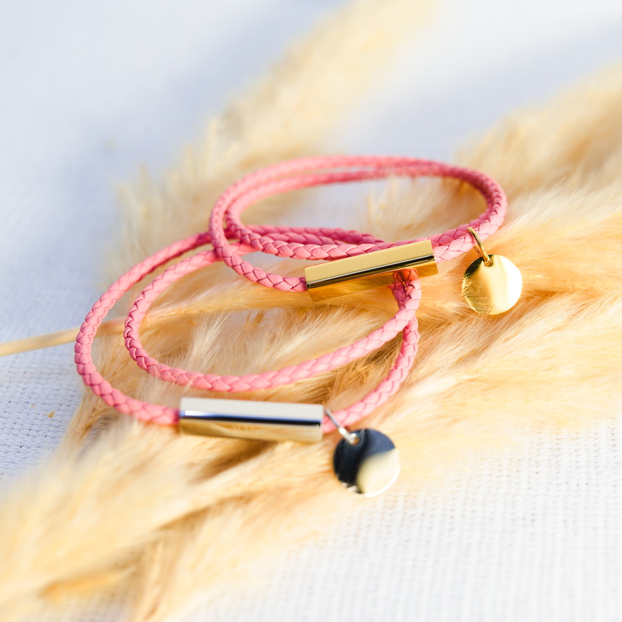 Bransoletki grawerowane damskie Artemia złota i srebrna