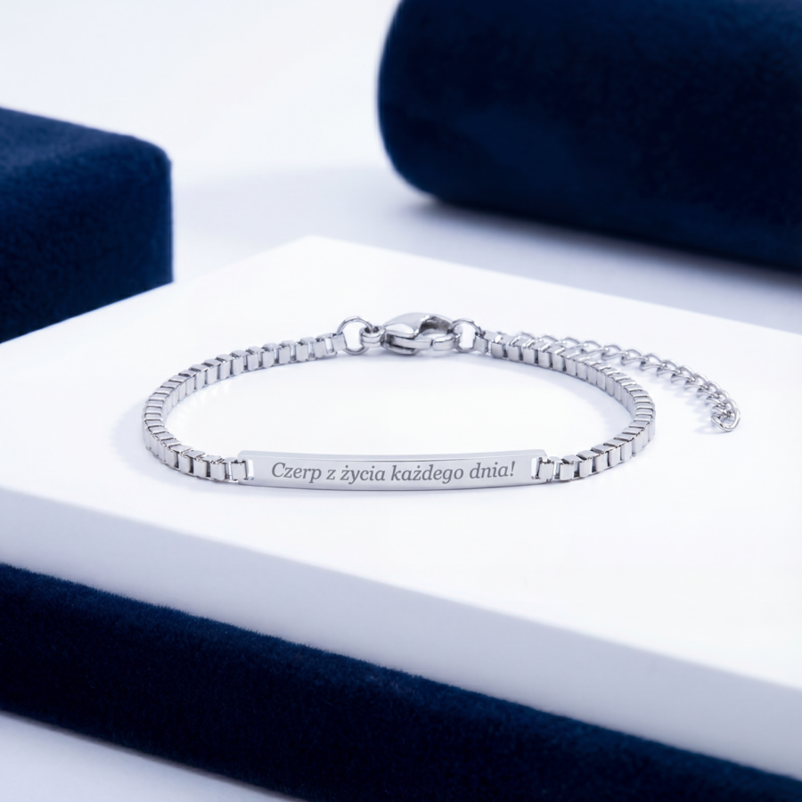 Delicata - Damska Bransoletka Grawerowana